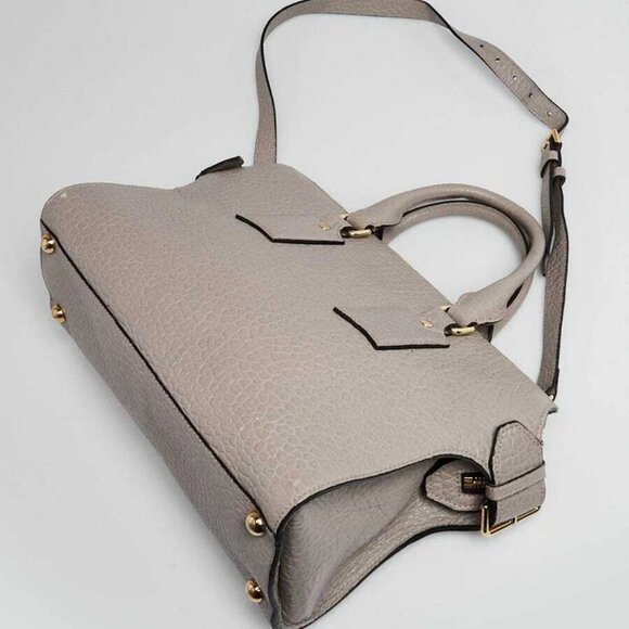 Burberry Grey Embossed Check Leather Dewsbury Tote Bag - Picture 3 of 12